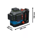 BOSCH Akku-Linienlaser GLL 18V-120-33 CG im L-BOXX 136 (1 x 4,0 Ah Akku + Schnellladegerät) IP65