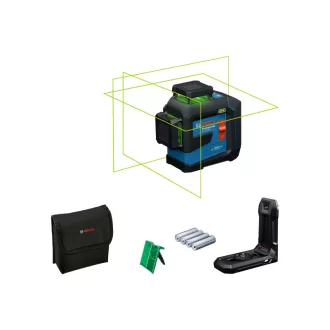   BOSCH Kreuzlinienlaser 3 x 360° grün GLL 80-33CG inkl. LB10 Halterung + USB-C Kabel IP65