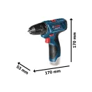 BOSCH Akku-Bohrschrauber GSR 120-LI (2 x 2,0 Ah Akku + Ladegerät) im Koffer