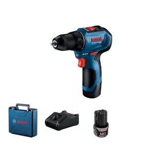   BOSCH Akku-Bohrschrauber GSR 12V-30 im Koffer (2 x 2,0 Ah Akkus + Schnellladegerät)