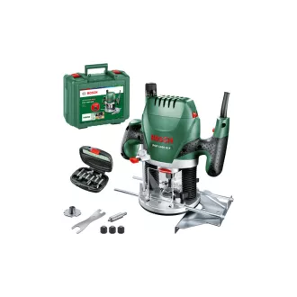   BOSCH Flachfräser POF 1400 ACE + 6-teiliges Fräskopf-Set im Koffer / 1400 W