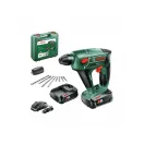 BOSCH Uneo Maxx Akku-Bohrhammer + Bohrfutter (2 x 2,5 Ah Akku + Ladegerät) im Koffer