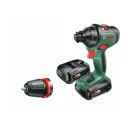 BOSCH AdvancedDrill 18 Akku-Bohrschrauber + Bohrfutteradapter (2 x 2,5 Ah Akkus) im Koffer