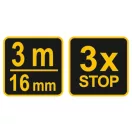 VOREL Maßband 3 mx 16 mm gummiert