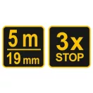 VOREL Maßband 5 mx 19 mm gummiert