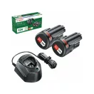 BOSCH Batterieset PBA 12V / 2 x 1,5 Ah Batterie + Ladegerät GAL 1210 CV