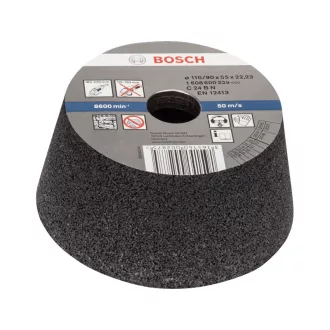   BOSCH Konische Schleifscheibe für großen Winkelschleifer 110/90 x 55 x 22,2 mm / P24