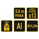 VOREL Teleskopleiter 13 Grad 3,8 m Aluminium