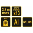 VOREL Teleskopleiter 13 Grad 3,8 m Aluminium