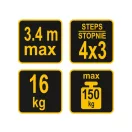 VOREL Leiter multifunktional 4 x 3 Stufen