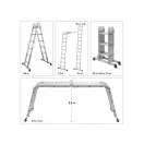 VOREL Leiter multifunktional 4 x 3 Stufen