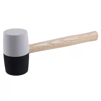 Gummihammer 900 g, Holzstiel 65 mm, schwarz und weiß