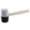Gummihammer 900 g, Holzstiel 65 mm, schwarz und weiß