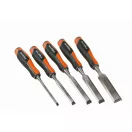 FESTA Holzmeißel-Set mit 5-teiligem Kunststoffgriff und Schleifstein