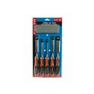 FESTA Holzmeißel-Set mit 5-teiligem Kunststoffgriff und Schleifstein