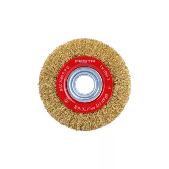   FESTA Rundbürste 100 x 20 mm mit Verjüngungsringen, Messingbeschichtung