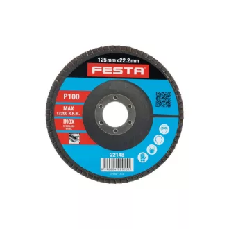 FESTA Lamellenschleifscheibe 125 x 22,2 mm / P100 Inox