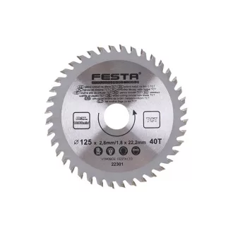 FESTA Sägeblatt für Holz 125 x 22,2 x 1,8 mm / 40T