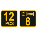 VOREL Planfräser-Set 12-teilig 8 mm