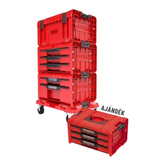   QBRICK SYSTEM PRO Rollender Werkzeugkoffer mit 4 Schubladen Red Ultra HD + SYSTEM PRO 2.0 Werkzeugkoffer