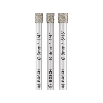   BOSCH PRO Trockendiamantbohrerset 3-teilig (6 / 6 / 8 x 66 mm) mit zylindrischer Spannfläche