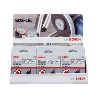   BOSCH Winkelschleifer-Befestigungsmutter-Display (SDS CLIC) 115 - 230 mm M14 (15 Stück)
