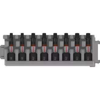   BOSCH PRO Impact Bit-Spitzen Set 8-teilig R1 - R3 x 25 mm Robertson 1/4" Hex