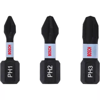  BOSCH Bitspitzen-Set 3-teilig PH1 / PH2 / PH3 x 25 mm Impact Control