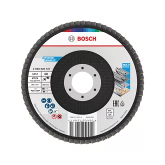  BOSCH Lamellenschleifscheibe konisch 125 x 22,2 / P40 Aluminiumoxid X451 Multi Material