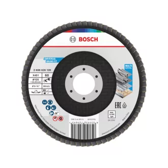   BOSCH Lamellenschleifteller konisch 125 x 22,2 / P60 Aluminiumoxid X451 Multi Material