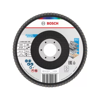   BOSCH Lamellenschleifscheibe gerade 125 x 22,2 / P80 Aluminiumoxid X451 Multi Material