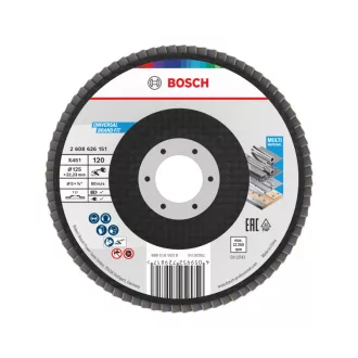   BOSCH Lamellenschleifscheibe gerade 125 x 22,2 / P120 Aluminiumoxid X451 Multi Material