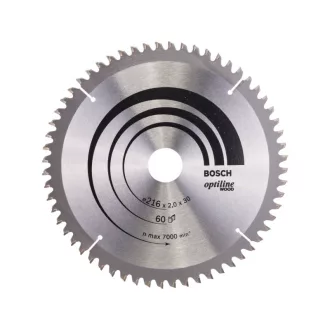   BOSCH Sägeblatt für Holz 216 x 30 x 2,0 mm / 60T Optiline Wood ATB / N