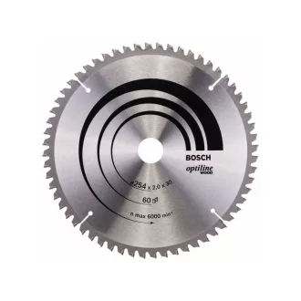   BOSCH Sägeblatt für Holz 254 x 30 x 2,0 mm / 60T Optiline Wood ATB
