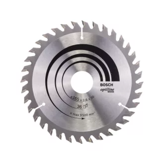   BOSCH Sägeblatt für Holz 165 x 30/20 x 2,6 mm / 36T Optiline Wood ATB
