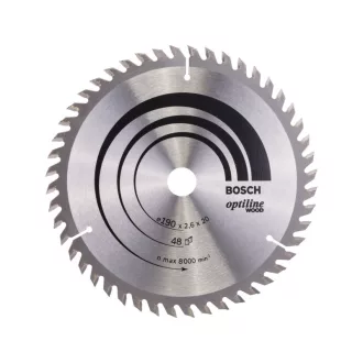   BOSCH Sägeblatt für Holz 190 x 20/16 x 2,6 mm / 48T Optiline Wood ATB