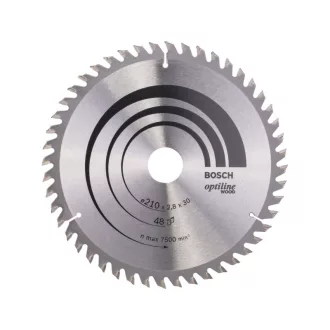   BOSCH Kreissägeblatt für Holz 210 x 30 x 2,8 mm / 48T Optiline Wood ATB