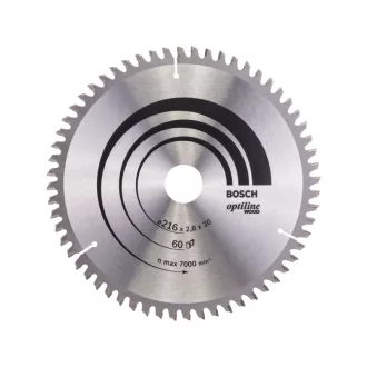   BOSCH Sägeblatt für Holz 216 x 30 x 2,8 mm / 60T Optiline Wood ATB / N