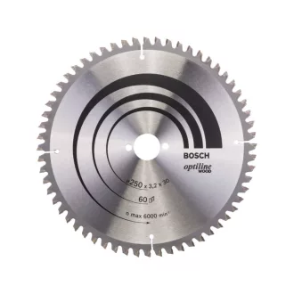   BOSCH Kreissägeblatt für Holz 250 x 30 x 3,2 mm / 60T Optiline Wood ATB / N