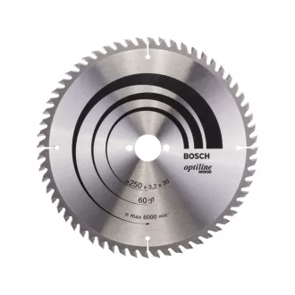   BOSCH Sägeblatt für Holz 250 x 30 x 3,2 mm / 60T Optiline Wood ATB