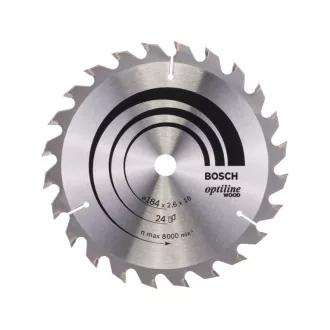   BOSCH Sägeblatt für Holz 184 x 16 x 2,6 mm / 24T Optiline Wood ATB