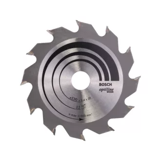   BOSCH Sägeblatt für Holz 130 x 20/16 x 2,4 mm / 12T Optiline Wood ATB