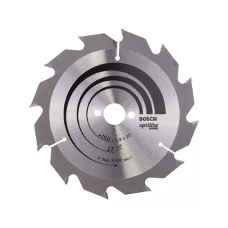   BOSCH Sägeblatt für Holz 160 x 20/16 x 1,8 mm / 12T Optiline Wood ATB