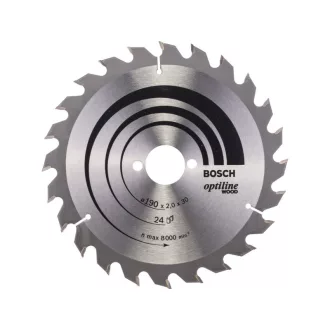   BOSCH Sägeblatt für Holz 190 x 30 x 2,0 mm / 24T Optiline Wood ATB