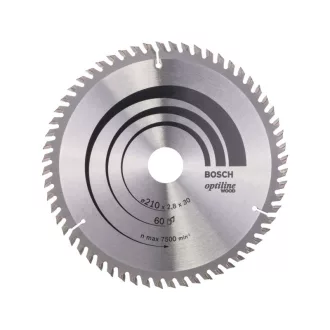   BOSCH Kreissägeblatt für Holz 210 x 30 x 2,8 mm / 60T Optiline Wood ATB