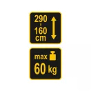 VOREL Teleskop-Stützstange 1600 - 2900 mm 60 kg