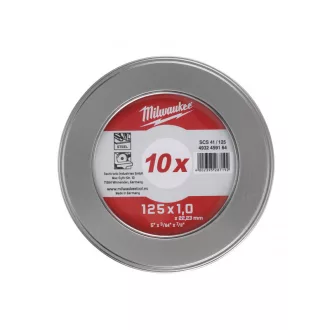   MILWAUKEE Trennscheibe für Metall 125 x 1,0 x 22,2 mm WSCS41 in einer Metallbox (10 Stk.)