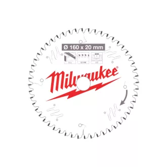  MILWAUKEE Sägeblatt für Aluminium 160 x 20 x 2,2 mm /52T TF