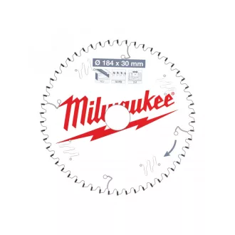  MILWAUKEE Sägeblatt für Aluminium 184 x 30 x 2,2 mm / 54T TF NEG