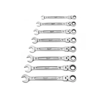   MILWAUKEE Ratschenschlüssel-Set, 7-teilig, 8–17 mm, CrV MAX BITE™
